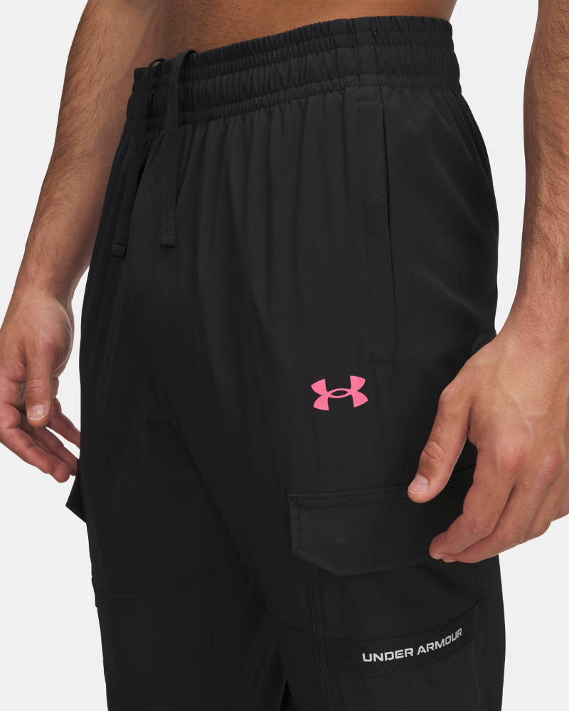 Under Armour - Tech Utility Woven Pants - Black/Super Pink