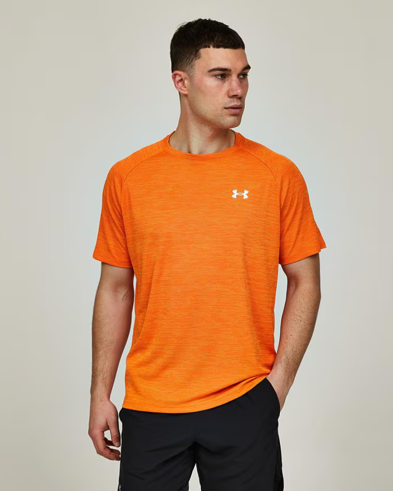 Under Armour - Tech Textured T-Shirt - Orange/White