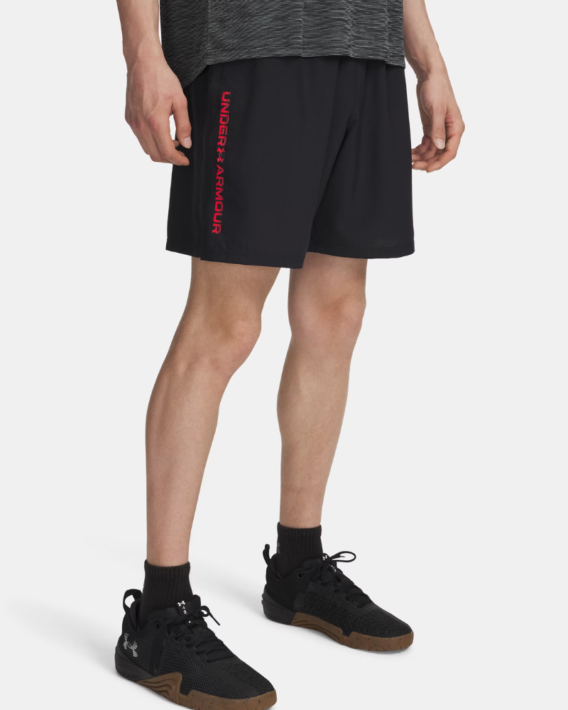 Under Armour - Tech Woven Wordmark Shorts - Black/Red