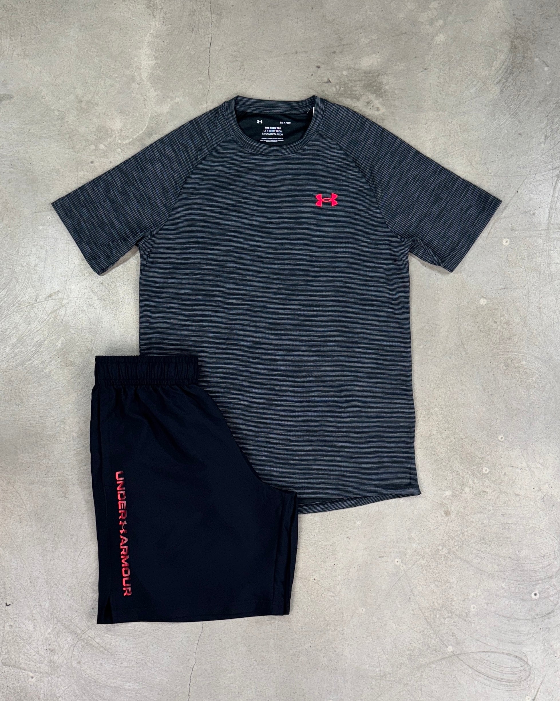 Under Armour - Tech Textured Wordmark Set - Black/Red