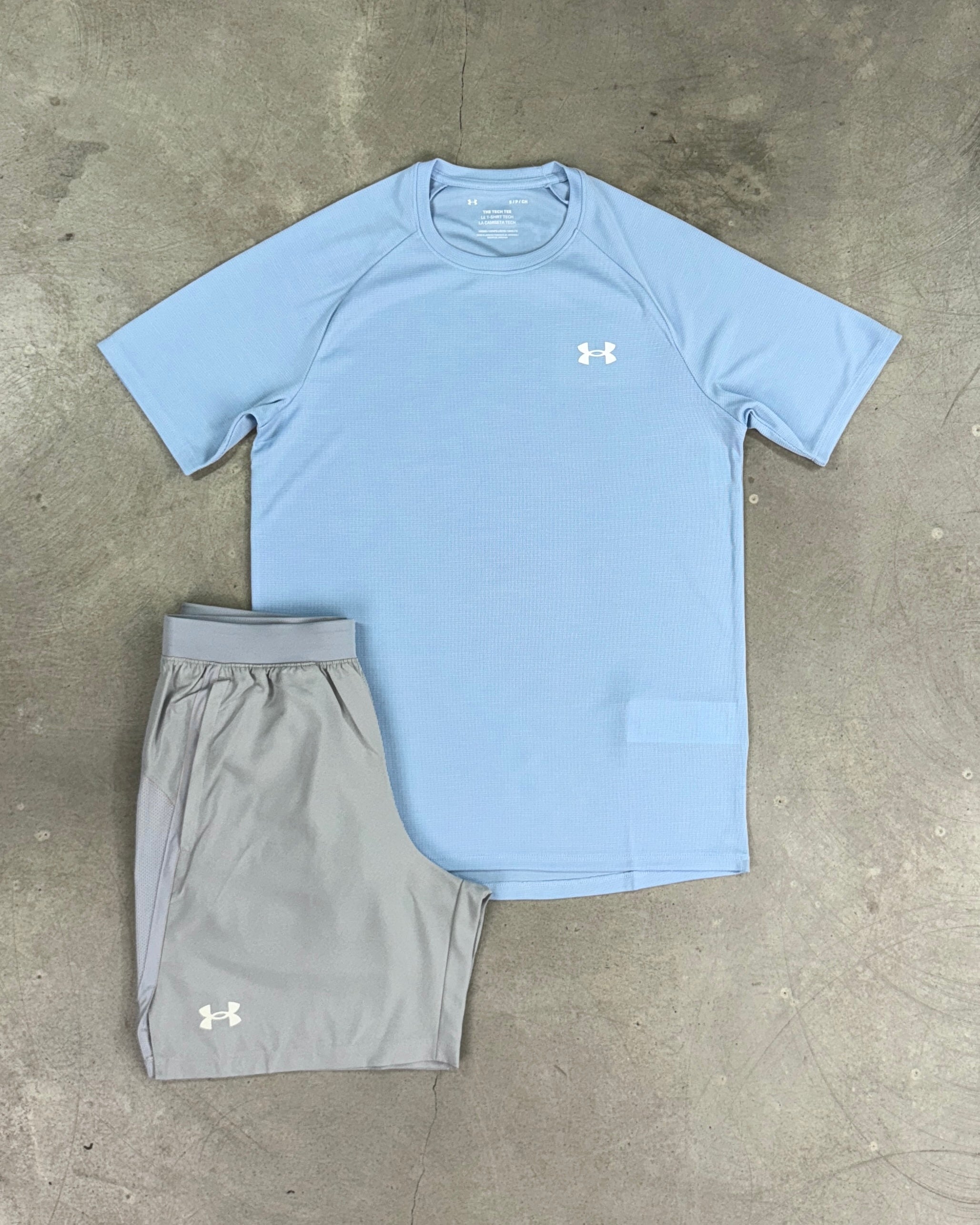 Under Armour - Tech Textured Wordmark Set - Blue Calm/Mod Gray